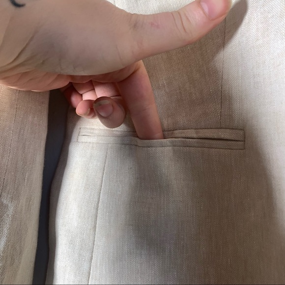 J.crew oatmeal beige cream linen cotton mix classic blazer one button NWT sz 6 - Picture 5 of 11